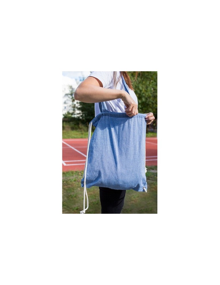Sac en coton recyclé 2 en 1, sac à cordon et sac shopping | Jamarion