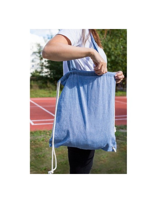 Sac en coton recyclé 2 en 1, sac à cordon et sac shopping | Jamarion