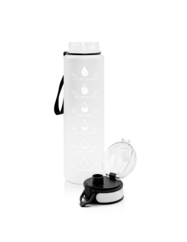 Bouteille de motivation 1000 ml | Bennie Matières : Polycarbonate (PC) Couleurs : blanc objet promotionnel éco-responsable