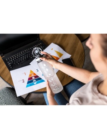 Bouteille de motivation 1000 ml | Bennie Matières : Polycarbonate (PC) Couleurs : blanc goodies publicitaire durable