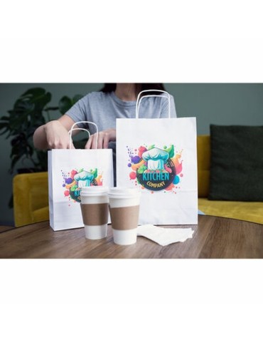 Sac en papier A4 | Dialla B Matières : papier Couleurs : blanc goodies entreprise design