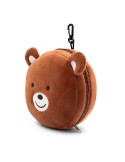 Ours en peluche, oreiller de voyage, masque de nuit | Ren Couleurs : brun personnalisable avec votre logo