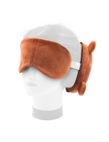 Ours en peluche, oreiller de voyage, masque de nuit | Ren Couleurs : brun impression haute définition