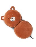 Ours en peluche, oreiller de voyage, masque de nuit | Ren Couleurs : brun objet promotionnel éco-responsable