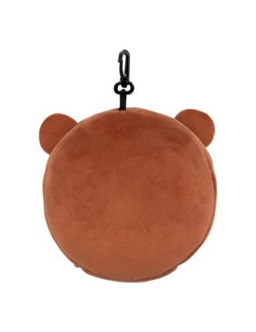 Ours en peluche, oreiller de voyage, masque de nuit | Ren Couleurs : brun cadeau collaborateur premium