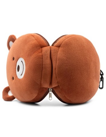 Ours en peluche, oreiller de voyage, masque de nuit | Ren Couleurs : brun personnalisation rapide en France