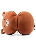 Ours en peluche, oreiller de voyage, masque de nuit | Ren Couleurs : brun personnalisation rapide en France