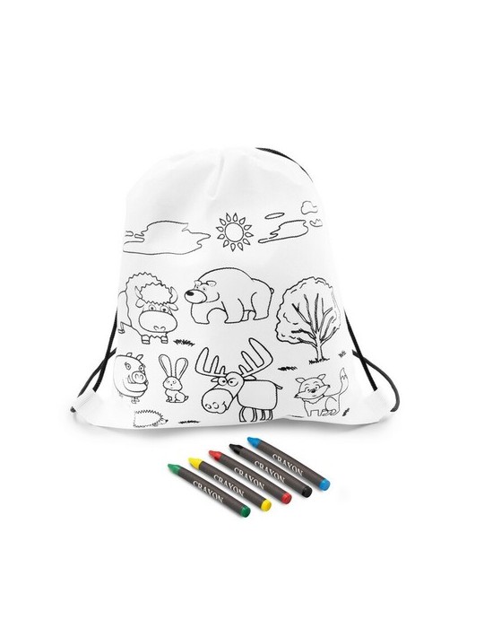 Sac à cordon pour coloriage, crayons | Brody