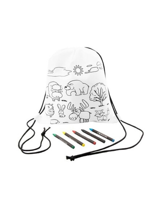 Sac à cordon pour coloriage, crayons | Brody