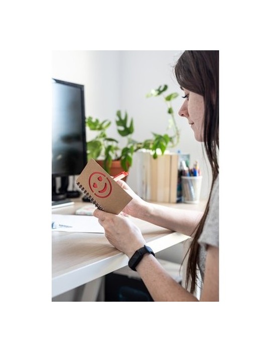 Carnet env. B7 "visage souriant" avec stylo bille | Dylan