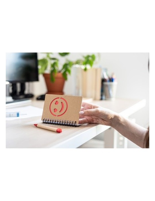 Carnet env. B7 "visage souriant" avec stylo bille | Dylan