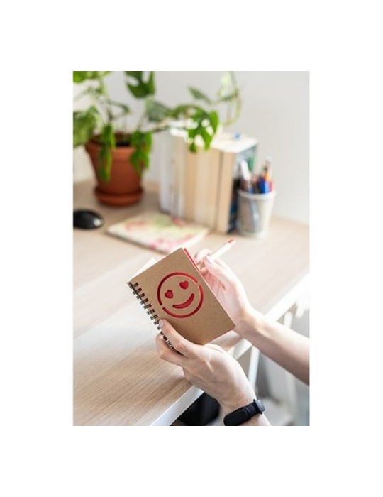 Carnet env. B7 "visage souriant" avec stylo bille | Dylan