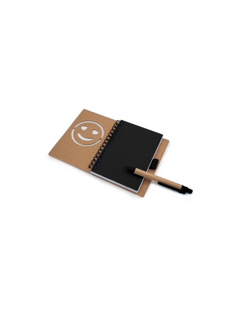 Carnet env. B7 "visage souriant" avec stylo bille | Dylan