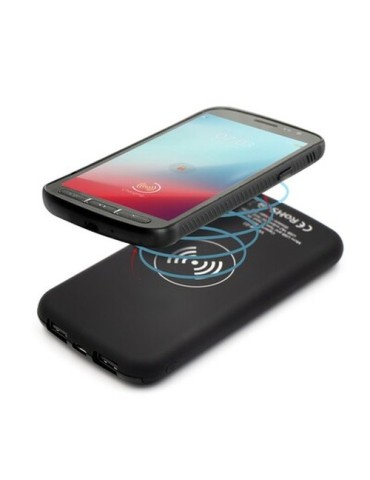 Power Bank 8000 mAh Mauro Conti, chargeur sans fil 5W | Eric Matières : caoutchouc Couleurs : noir marquage laser ultra précis