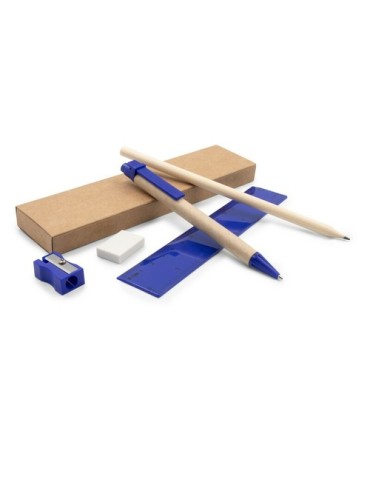 Set scolaire, trousse, crayon, stylo bille, règle, gomme et taille-crayon | Tobias