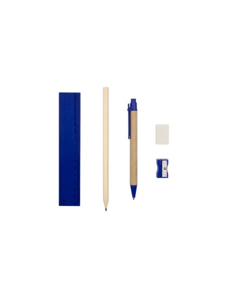 Set scolaire, trousse, crayon, stylo bille, règle, gomme et taille-crayon | Tobias