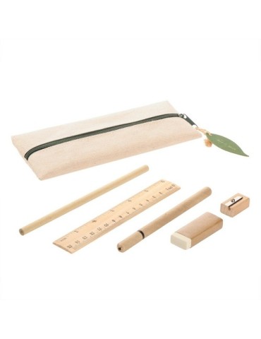 Set scolaire, trousse, crayon, stylo bille, règle, gomme et taille-crayon | Landon