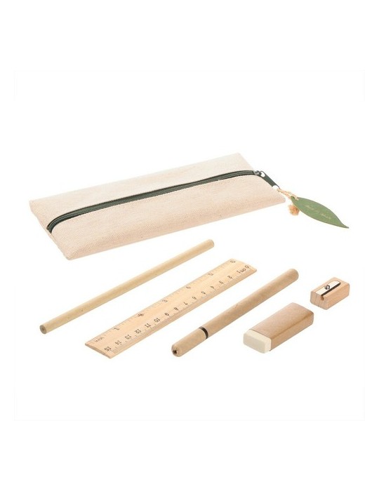 Set scolaire, trousse, crayon, stylo bille, règle, gomme et taille-crayon | Landon