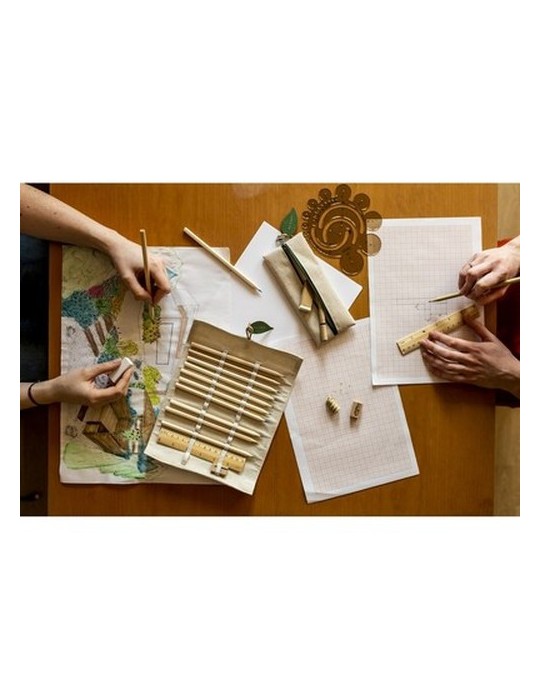 Set scolaire, trousse, crayon, stylo bille, règle, gomme et taille-crayon | Landon