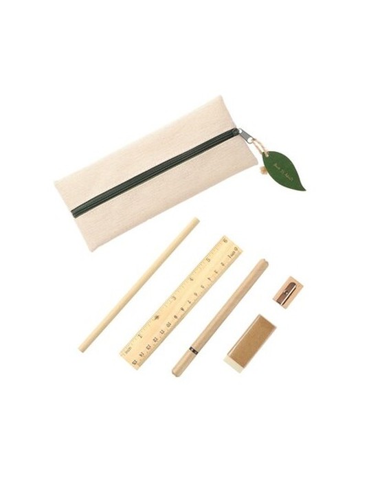 Set scolaire, trousse, crayon, stylo bille, règle, gomme et taille-crayon | Landon