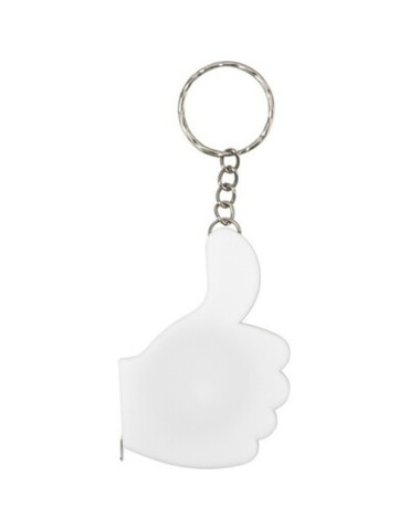 Porte-clés "like it", mètre-ruban 1m Matières : métal Couleurs : blanc cadeau entreprise pas cher