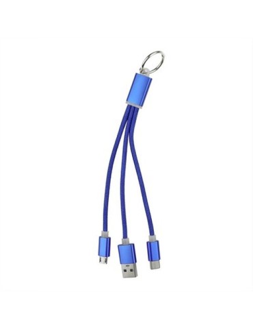 Câble de charge, porte-clés Matières : aluminium Couleurs : bleu marine 2