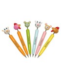 Stylo bille 'animal' | Lillian Matières : bois Couleurs : naturel impression haute définition