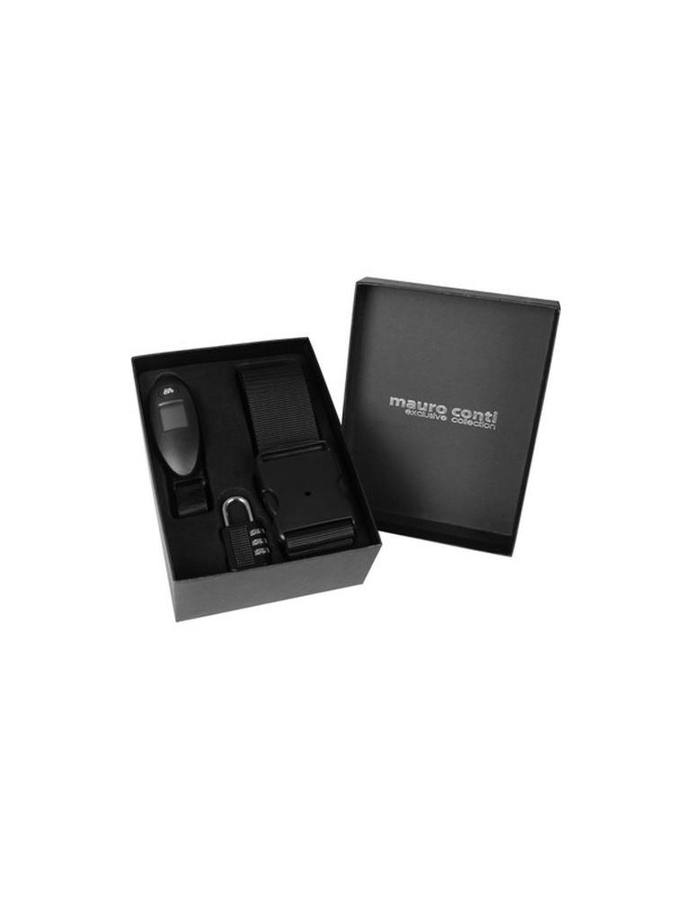 Set de voyage Mauro Conti, bascule à bagages, dragonne et cadenas de voyage | Abigail