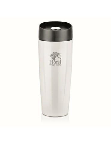 Mug thermique 375 ml Air Gifts | Lottie Matières : acier inoxydable Couleurs : blanc marquage couleur éclatante