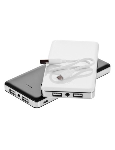 Power Bank 12000 mAh avec lumière | Sawyer Matières : métal Couleurs : blanc personnalisation rapide en France
