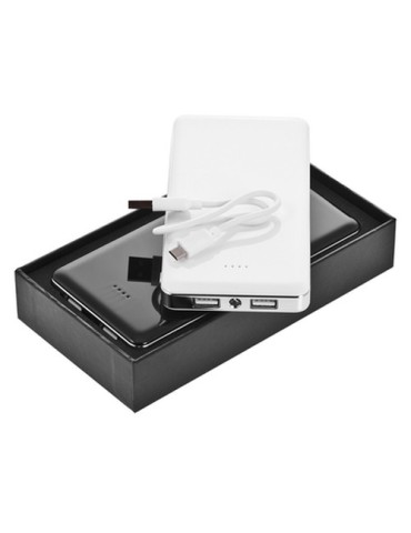 Power Bank 12000 mAh avec lumière | Sawyer Matières : métal Couleurs : blanc goodies entreprise design