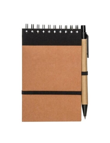 Carnet environ A6 avec stylo bille | Chapman Matières : caoutchouc Couleurs : noir 2