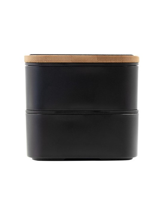 Lunch box 2 en 1, 2x500 ml, couvercle en bambou, couverts | Tijani