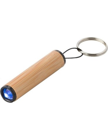 Mini torche en bambou, porte-clés