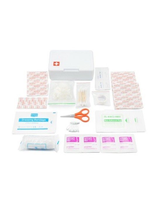 Trousse de premiers secours en coffret plastique, 64 pièces | Ramona