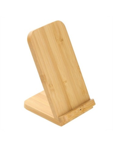 B'RIGHT chargeur sans fil en bambou 10W, support pour téléphone | Wilder