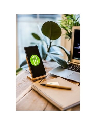 B'RIGHT chargeur sans fil en bambou 10W, support pour téléphone | Wilder 2