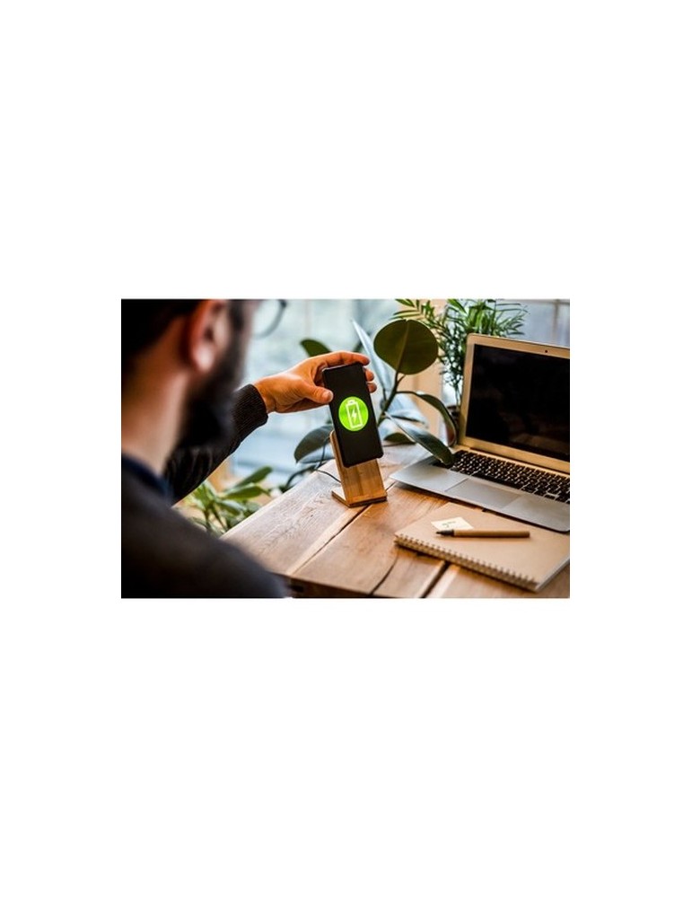B'RIGHT chargeur sans fil en bambou 10W, support pour téléphone | Wilder