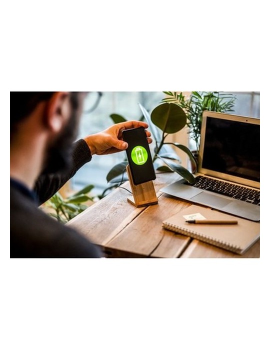 B'RIGHT chargeur sans fil en bambou 10W, support pour téléphone | Wilder
