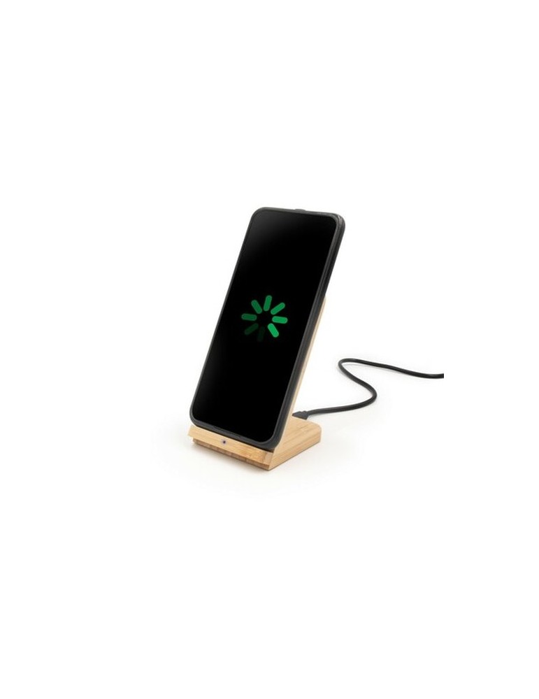 B'RIGHT chargeur sans fil en bambou 10W, support pour téléphone | Wilder