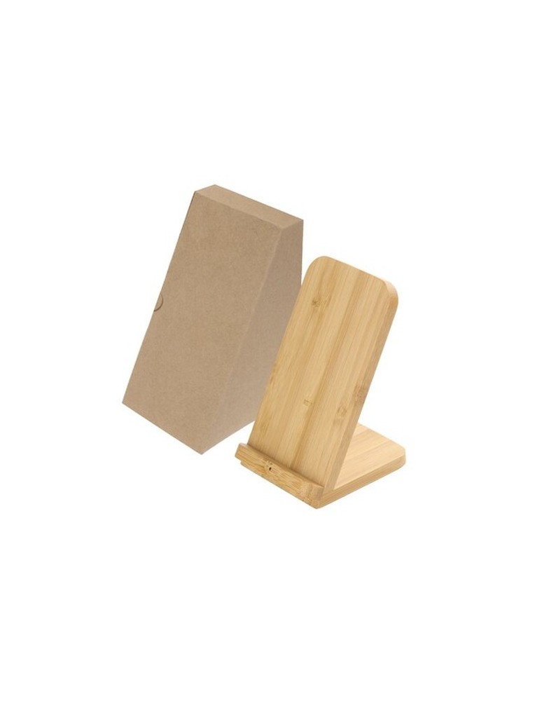 B'RIGHT chargeur sans fil en bambou 10W, support pour téléphone | Wilder