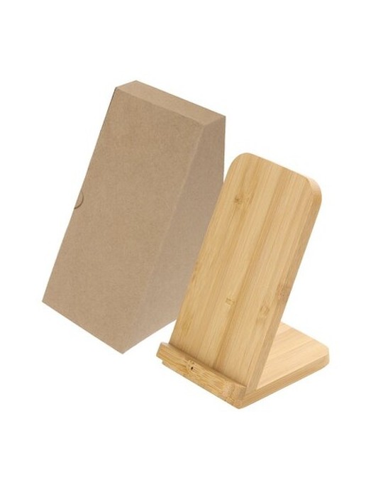 B'RIGHT chargeur sans fil en bambou 10W, support pour téléphone | Wilder