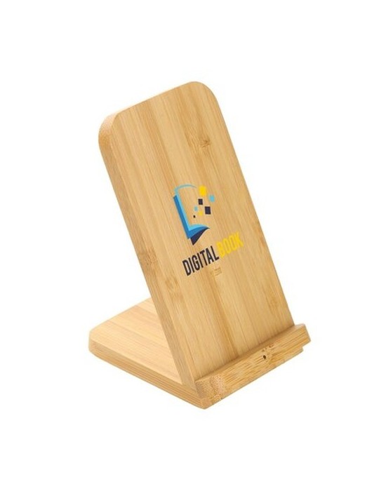 B'RIGHT chargeur sans fil en bambou 10W, support pour téléphone | Wilder
