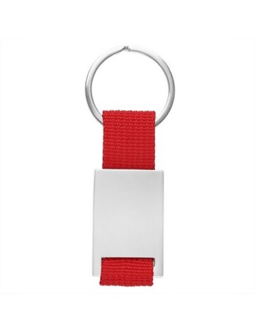 Porte-clés avec bagde en métal | Preston Matières : polyester Couleurs : rouge 2