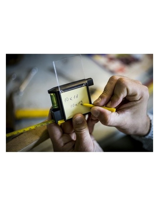 Mètre-ruban 2m, niveau à bulle, carnet, stylo bille | Lincoln