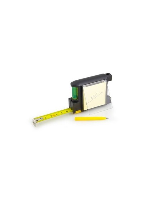 Mètre-ruban 2m, niveau à bulle, carnet, stylo bille | Lincoln