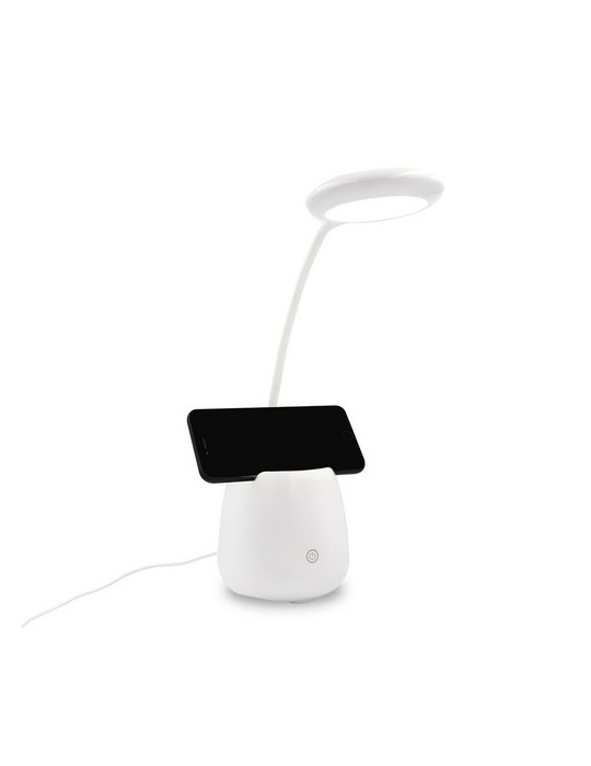 Lampe de bureau, enceinte sans fil 3W, support de téléphone portable, porte-crayons bureau | Asar