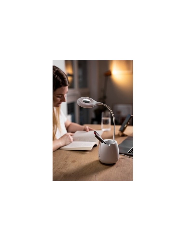 Lampe de bureau, enceinte sans fil 3W, support de téléphone portable, porte-crayons bureau | Asar