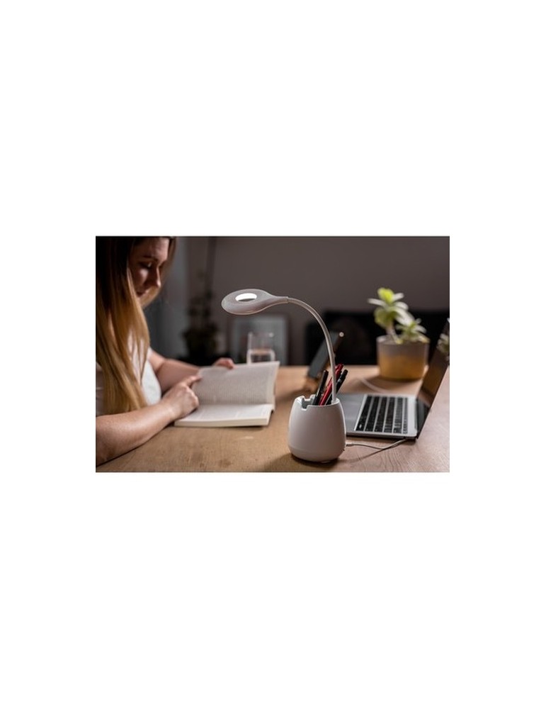 Lampe de bureau, enceinte sans fil 3W, support de téléphone portable, porte-crayons bureau | Asar