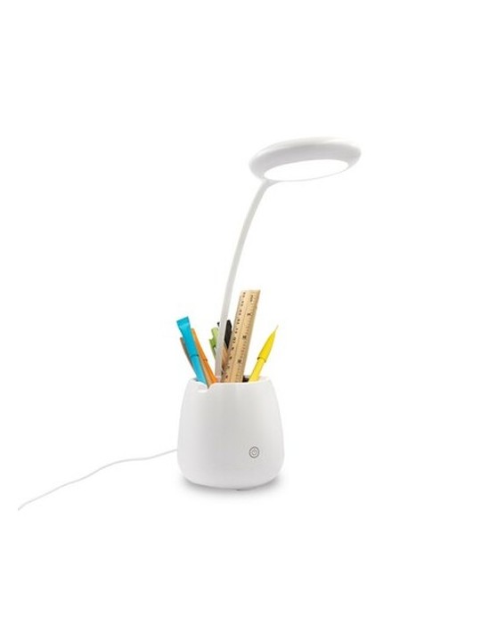 Lampe de bureau, enceinte sans fil 3W, support de téléphone portable, porte-crayons bureau | Asar